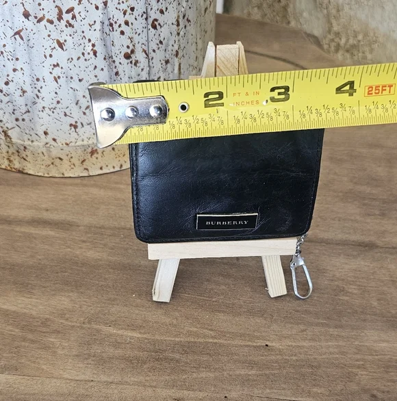 Black Leather Burberry Coin Purse with Key Chain:  - Picture 9 of 9